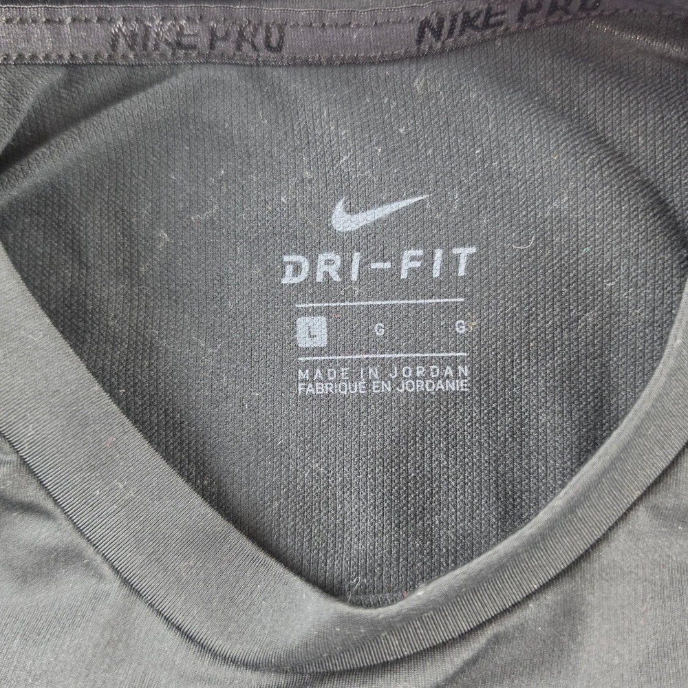 Nike Pro Dri-FIT Training Top Women Large Black Excellent Long Sleeve Thumbhole - Picture 3 of 7